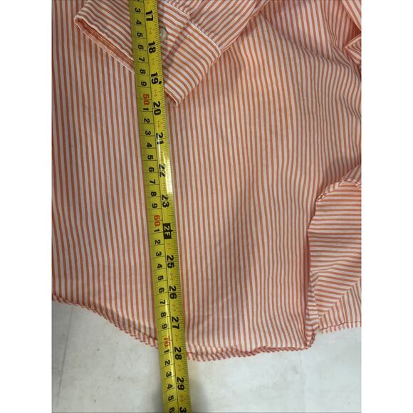 Ralph Lauren Shirt Orange White Striped Buttons Custom Fit Long Sleeve Men’s L - Picture 11 of 16